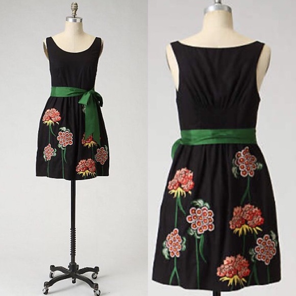 {Anthro} Floreat Cranesbill Dress - Picture 1 of 3